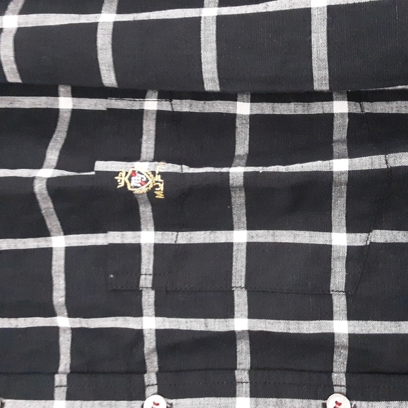 Mutfi men's shirt oll tab long sleeves casual button down linen blend plaid 3XL - Picture 6 of 9